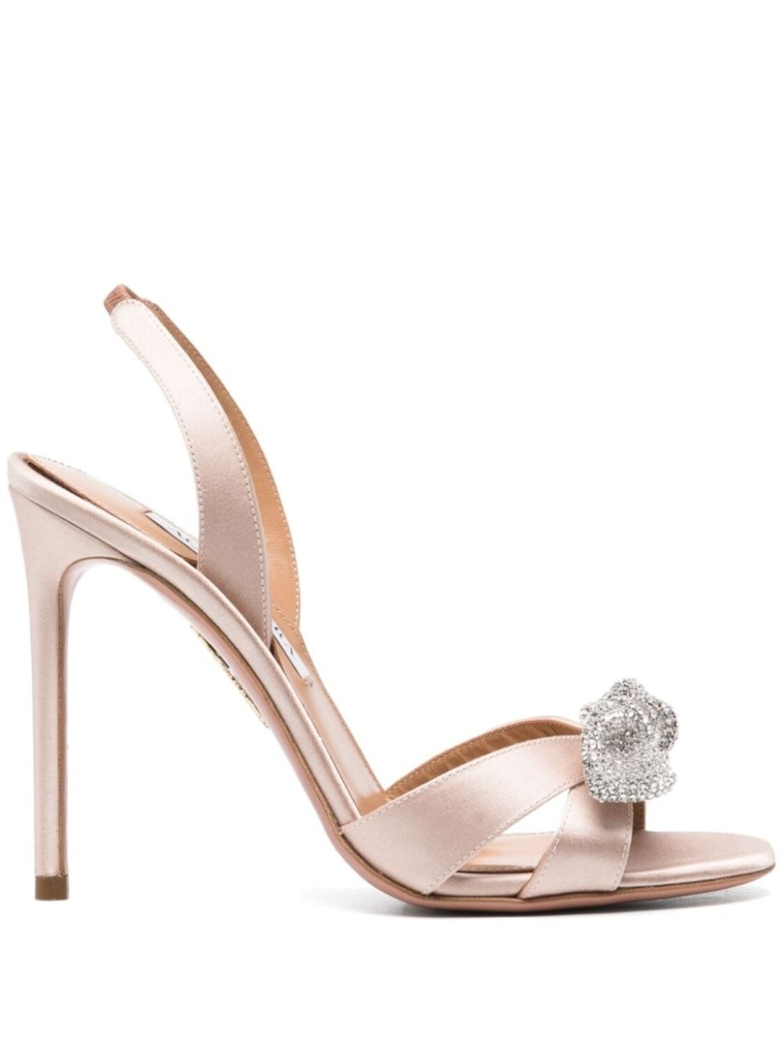 

Aquazzura сандалии Very Bow Tie Crystal, 105 мм, нейтральный цвет