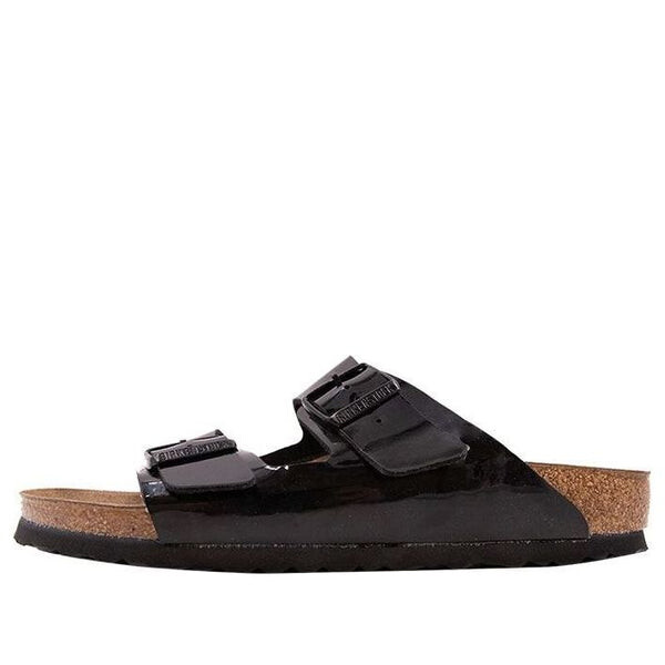 

Тапочки arizona birko-flor narrow fit sandals 'black patent' Birkenstock, черный