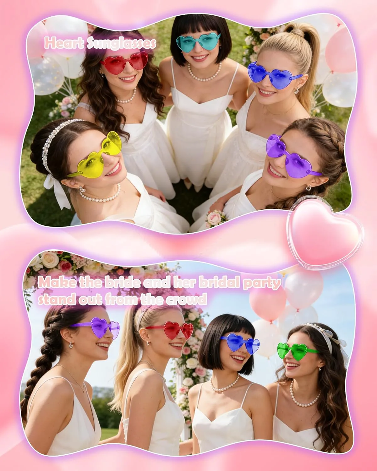 

60 пар солнцезащитных очков в форме сердца оптом, прозрачные очки в форме сердца для женщин, сувениры для вечеринок, добавьте веселья и стиля XIQMBWQM, Multicolor