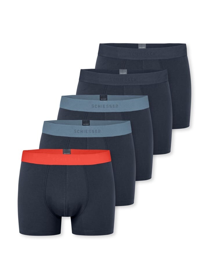 

Трусы боксеры Schiesser Boxershort 5er Pack, цвет Dunkelblau/Blau/Orange