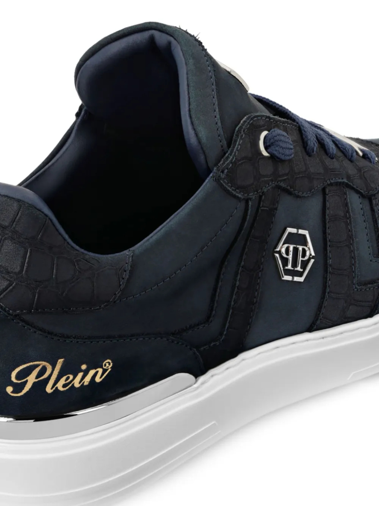 Низкие кеды на шнуровке Philipp Plein, синий — фото 4