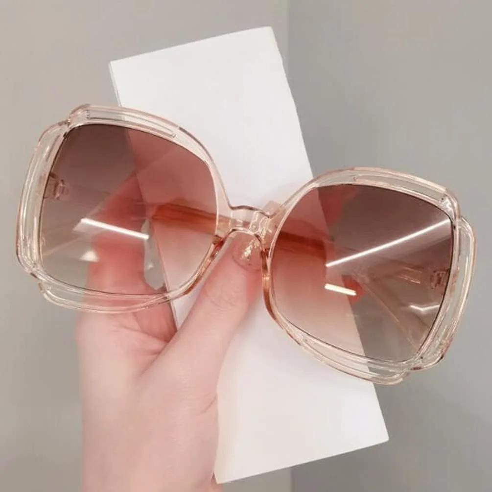 

Солнцезащитные очки с широкой оправой для женщин в стиле ретро для пляжа, солнцезащитные очки для мужчин с защитой от УФ-излучения SLCHJXS, Tea Frame Tea Flakes