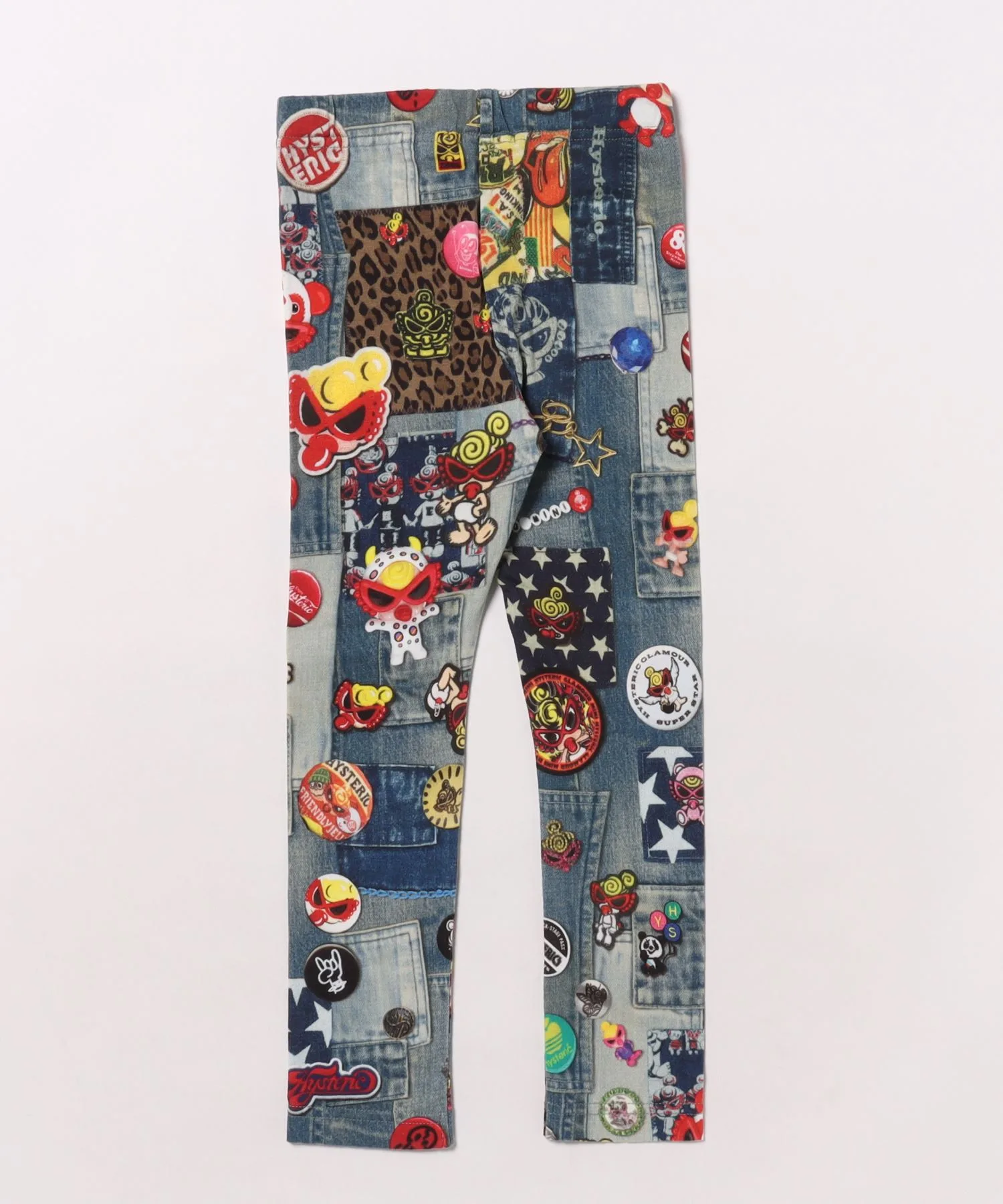 Детские леггинсы HYSTERIC MINI SCRATCH DENIM с принтом — фото 2