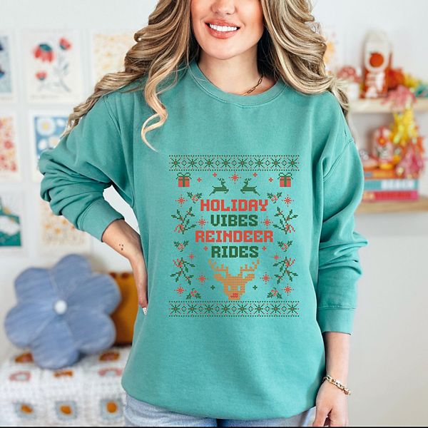 

Свитшот Holiday vibes reindeer rides ugly sweater - женский, окрашенный в готовом виде Simply Sage Market, Seafoam, Зеленый, Свитшот Holiday vibes reindeer rides ugly sweater - женский, окрашенный в готовом виде Simply Sage Market, Seafoam