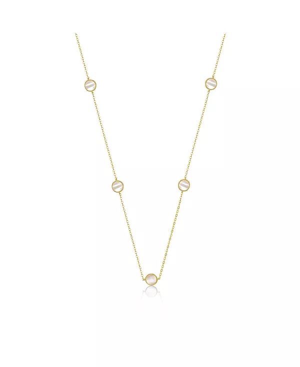 

Цепочка-Колье Mariner Link Station с покрытием из 14-каратного золота и кубическим цирконием Rachel Glauber, gold