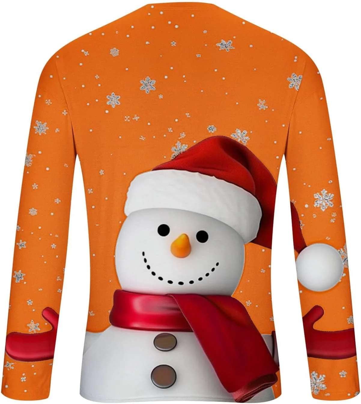 Мужская футболка с забавным снеговиком на Рождество, Long Sleeve Crewneck — фото 4