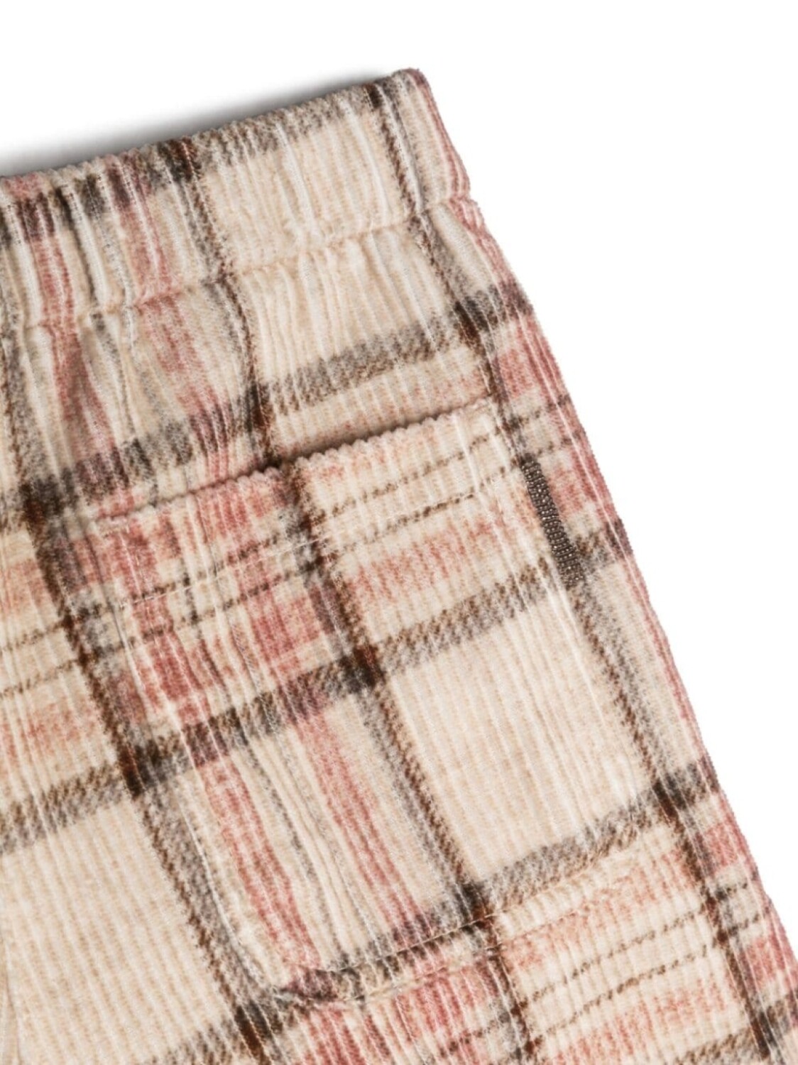 Brunello Cucinelli Kids шорты-бермуды в клетку, нейтральный цвет — фото 3