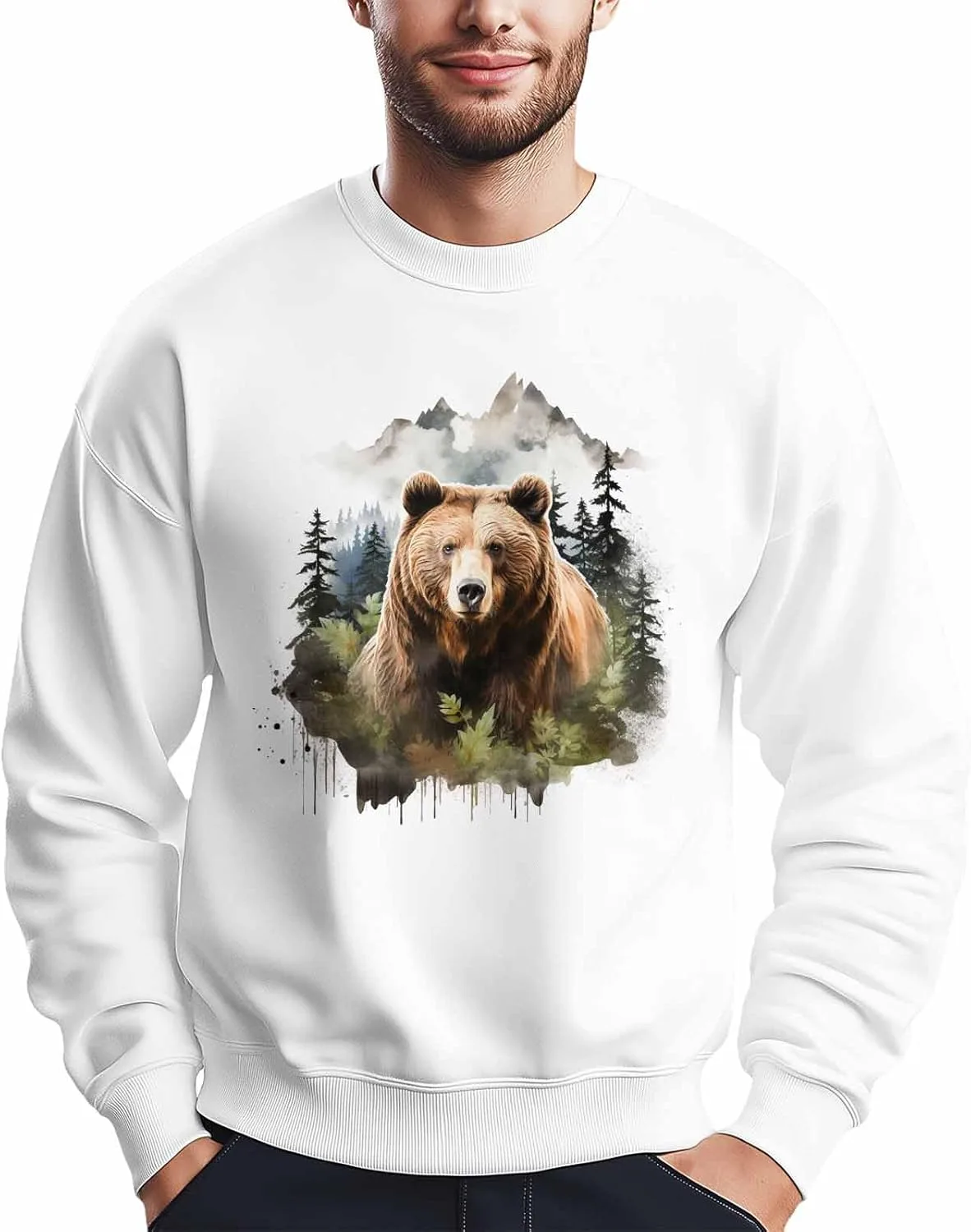 

Bemigo свитшот мужской oversize с принтом медведя