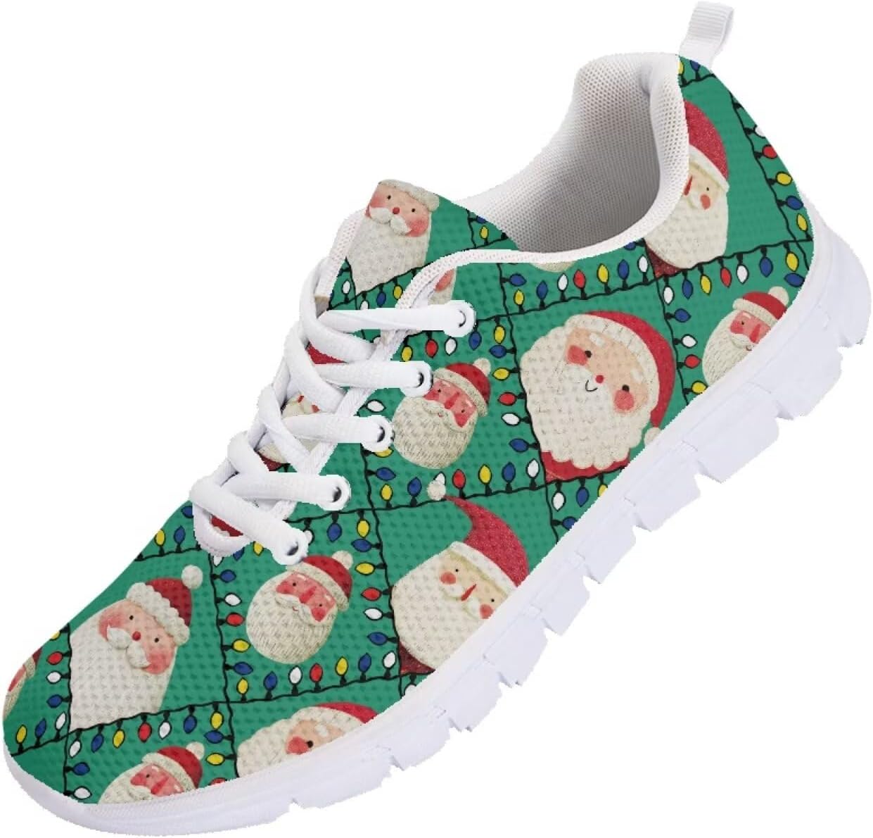 

Кроссовки Forchrinse для мужчин и женщин, комфортные, на шнуровке, для ходьбы и спорта, легкие спортивные ботинки, Santa Claus Printed