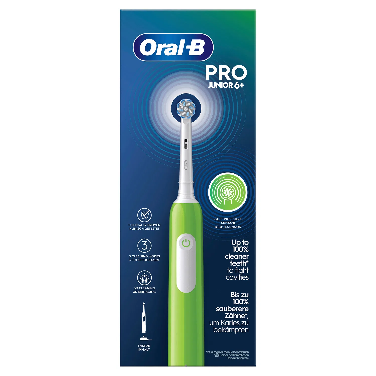 Электрическая зубная щетка Pro Junior зеленая Oral-B — фото 3