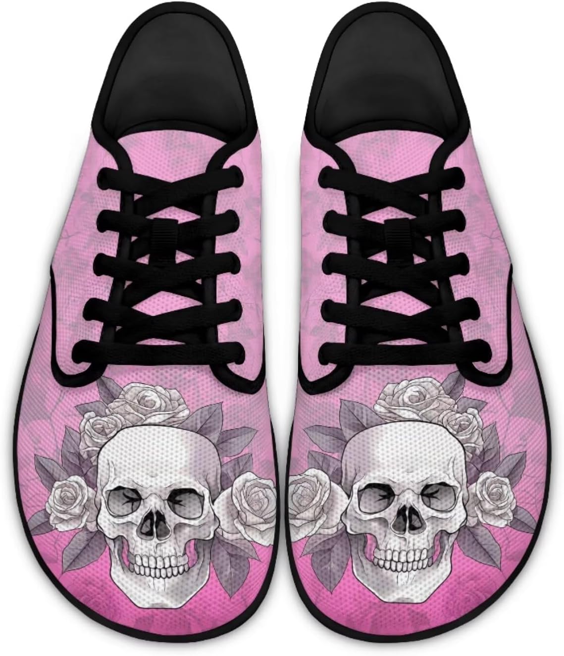 

Кроссовки с широким носком в виде черепа для мужчин и женщин, минималистичные, дышащие, для бега по тропинкам и ходьбы Pointodoor, Skull Floral