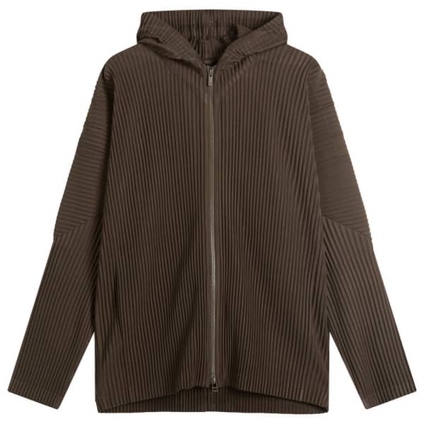 

Плиссированная куртка на молнии Homme Plissé Issey Miyake, цвет mud brown