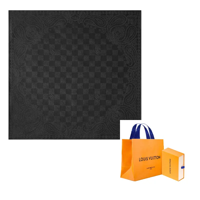 

LOUIS VUITTON Шёлковый шарф мужской чёрный, Black
