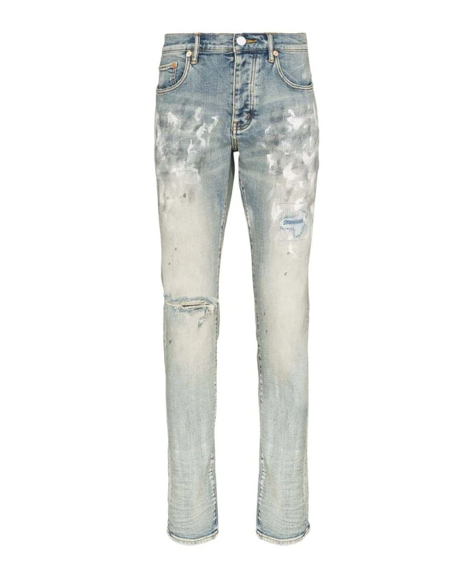 

Белые лакированные джинсы узкого кроя Purple Brand, синий