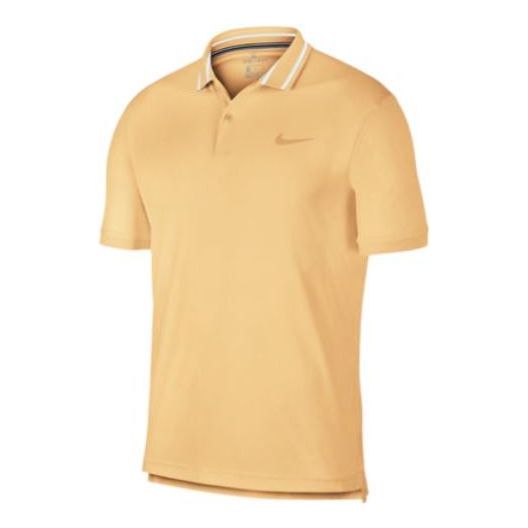 

Футболка Men's Nike Solid Color Logo Printing Double Buttons Placket Yellow Polo Shirt BV1195-251