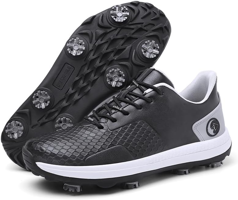 

Водонепроницаемые мужские гольф туфли Профессиональные мужские спортивные кроссовки для гольфа с шипами, мужская обувь для гольфа с 8 шипами, кроссовки для ходьбы по траве Qz-Itry, черный
