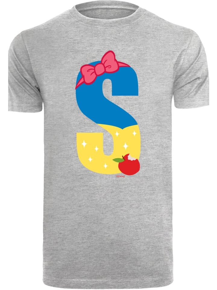 

Футболка F4NT4STIC Disney Alphabet S Is For Snow White Schneewittchen, пестрый серый