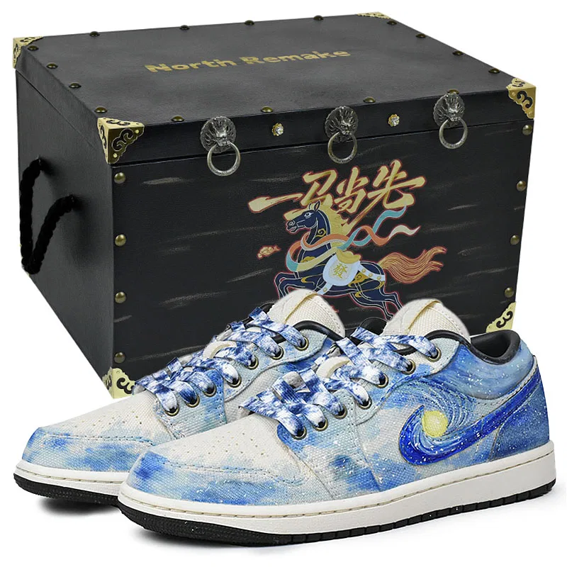Кроссовки баскетбольные винтажные Jordan Starry Night Wave голубые