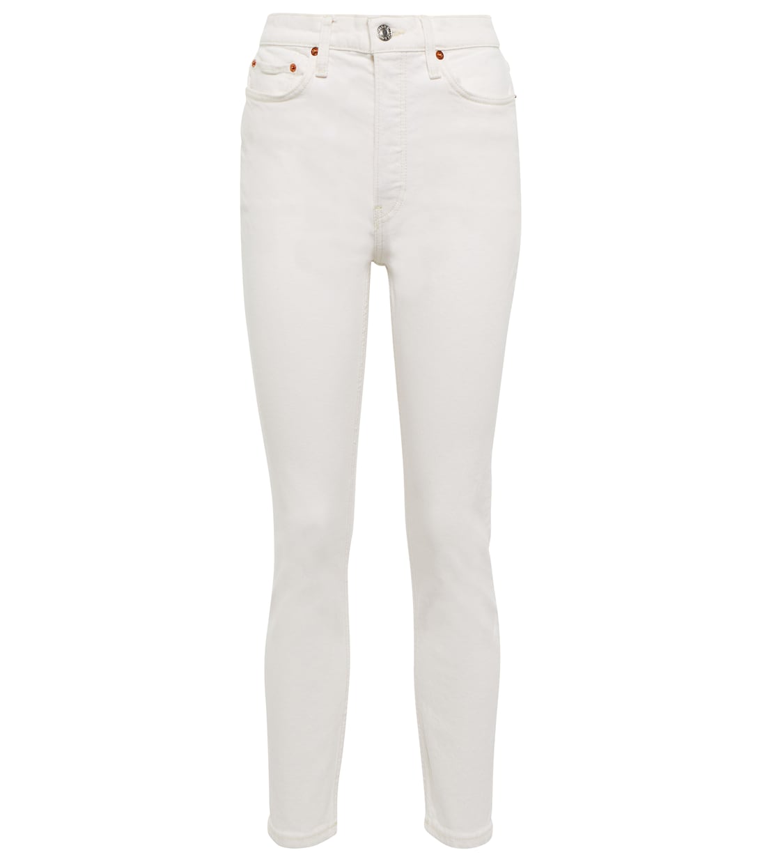 

Укороченные узкие джинсы с высокой талией Re/Done, Vintage White