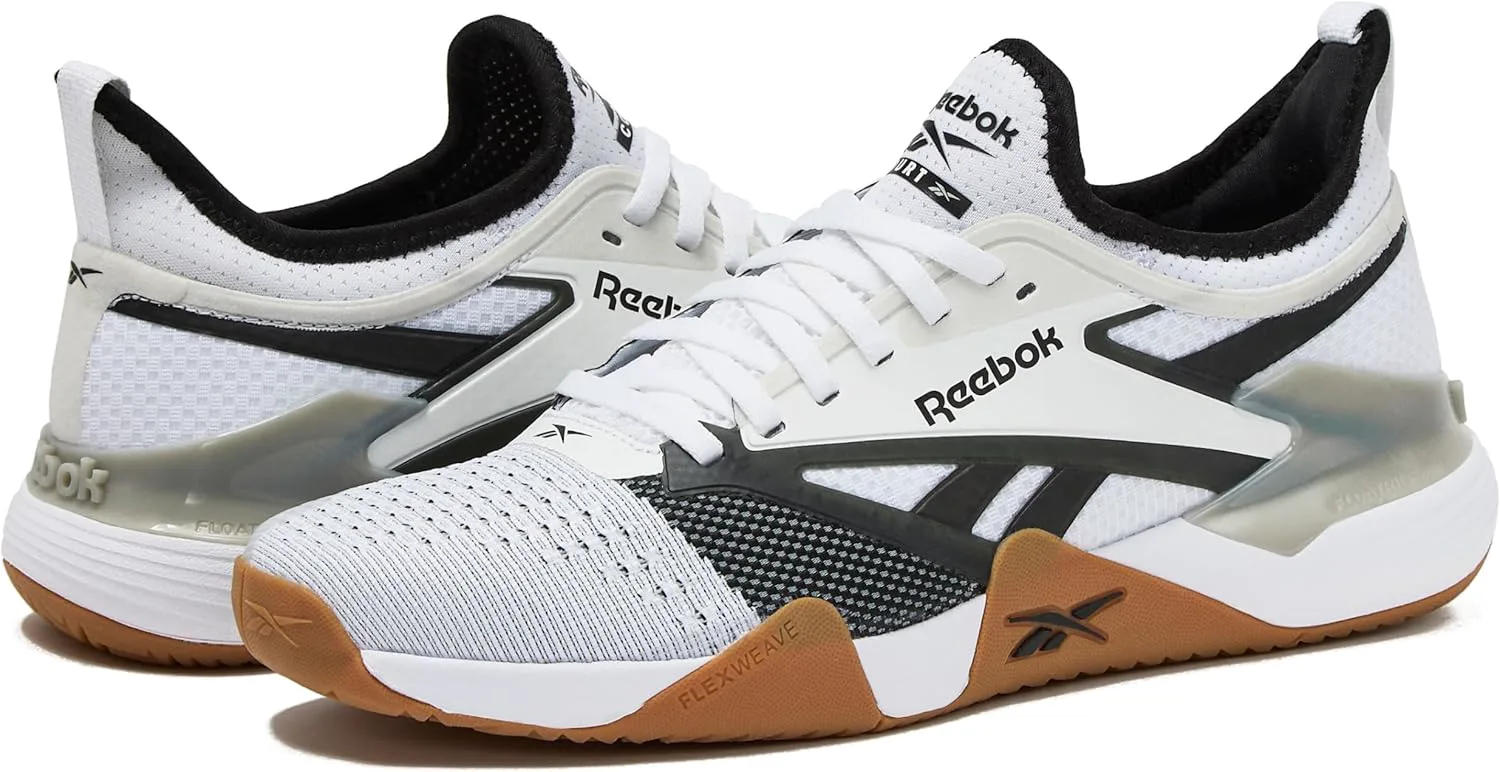 Мужские спортивные кроссовки Reebok Nano Court для пикубола, белый/черный/серый — фото 2