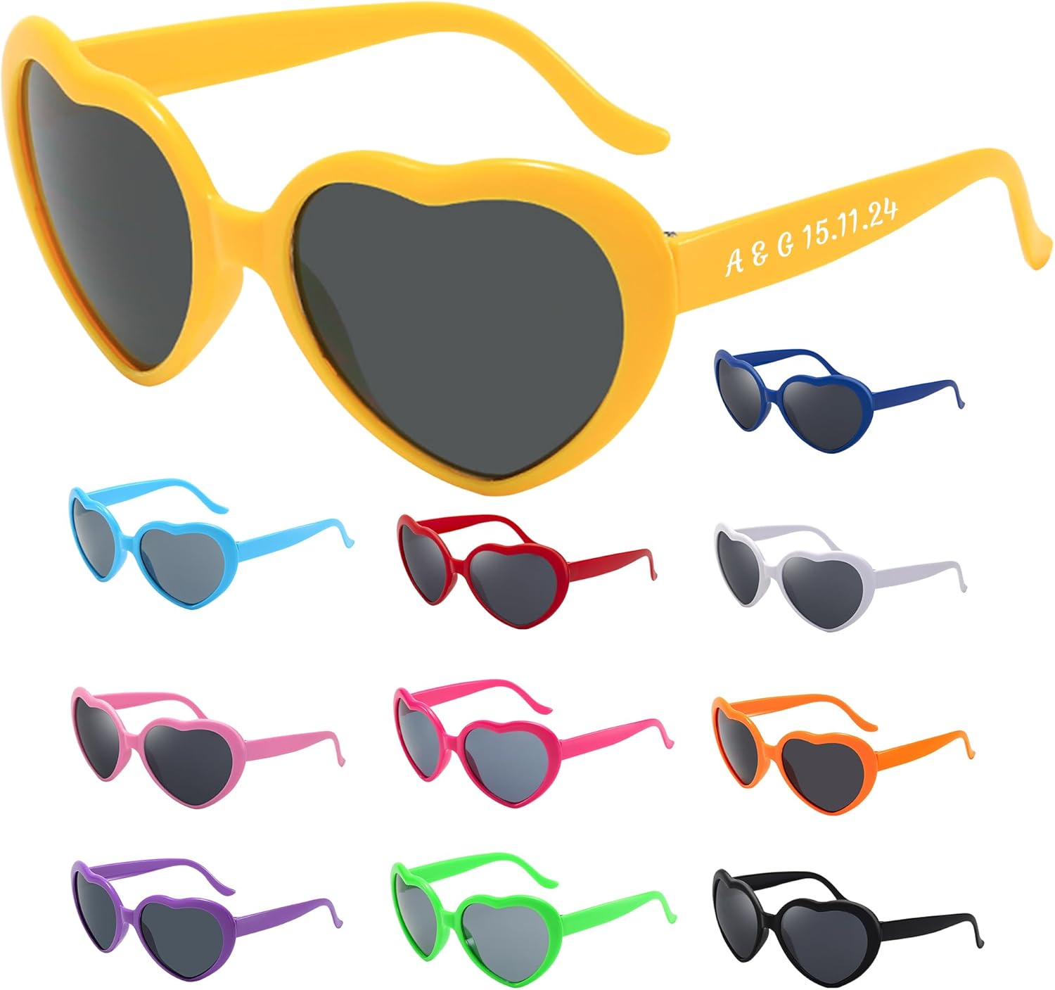 

Персонализированные солнцезащитные очки оптом, изготовление на заказ свадебных солнцезащитных очков для взрослых, персонализированные солнцезащитные очки для гостей на вечеринке, печать текста на дужках DFDG, Yellow