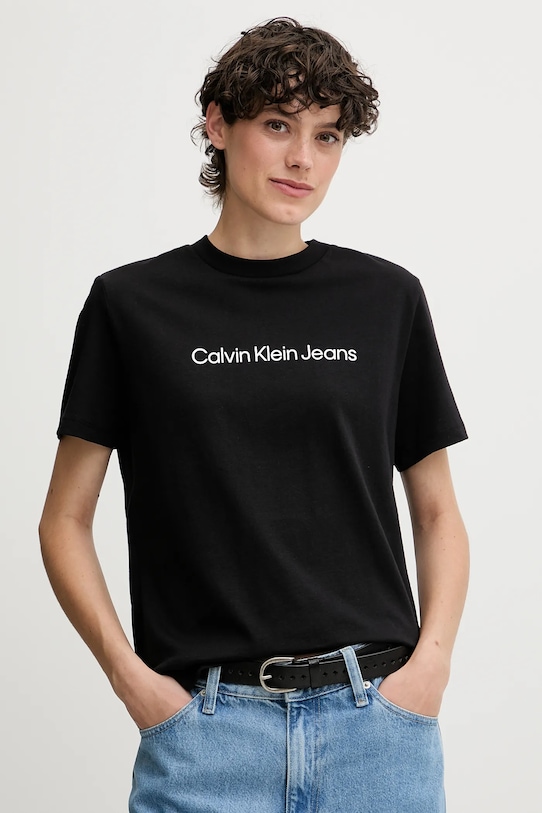 

Хлопковая футболка Calvin Klein Jeans, черный