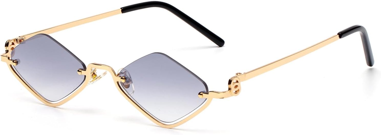 

Солнцезащитные очки с защитой от УФ-излучения UV400 | Маленькая металлическая оправа | Для женщин и мужчин | Для занятий спортом на открытом воздухе и вождения DSVIGF, Golden Blue