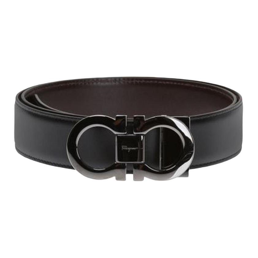 

Ferragamo Ремень с пряжкой Gancini двусторонний, Black