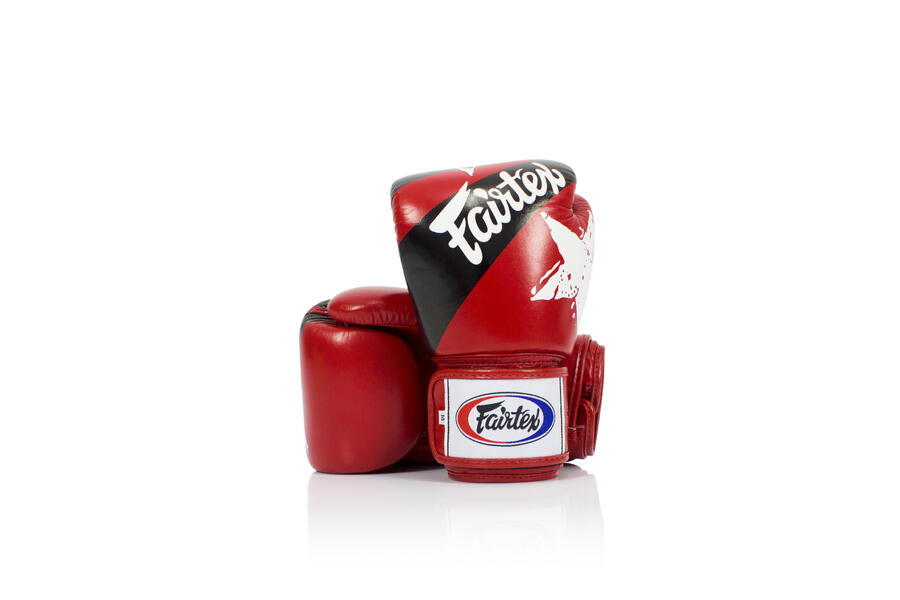 

Кожаные боксерские перчатки Fairtex BGV1-N, с принтом Национальный красный, 16 унций
