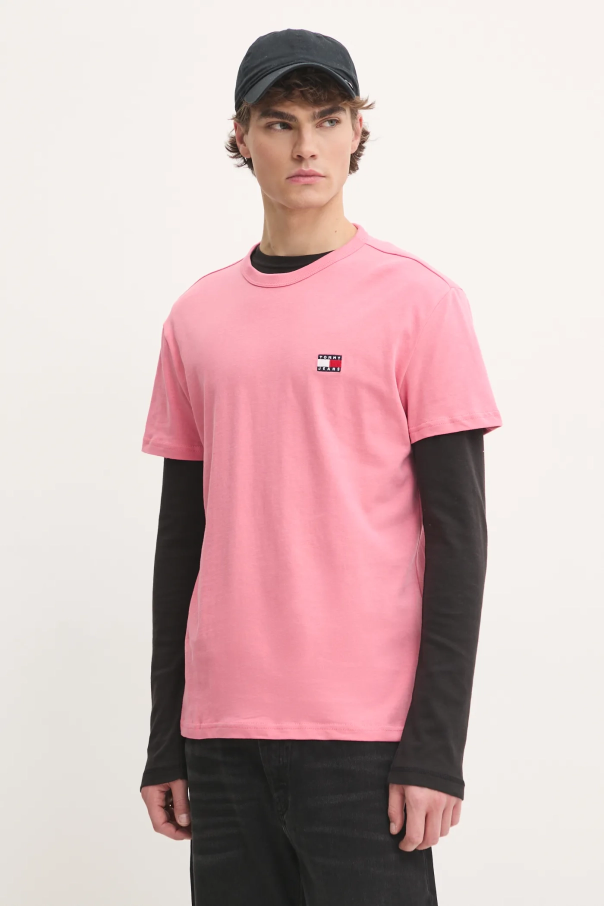 

Хлопковая футболка Tommy Jeans, розовый