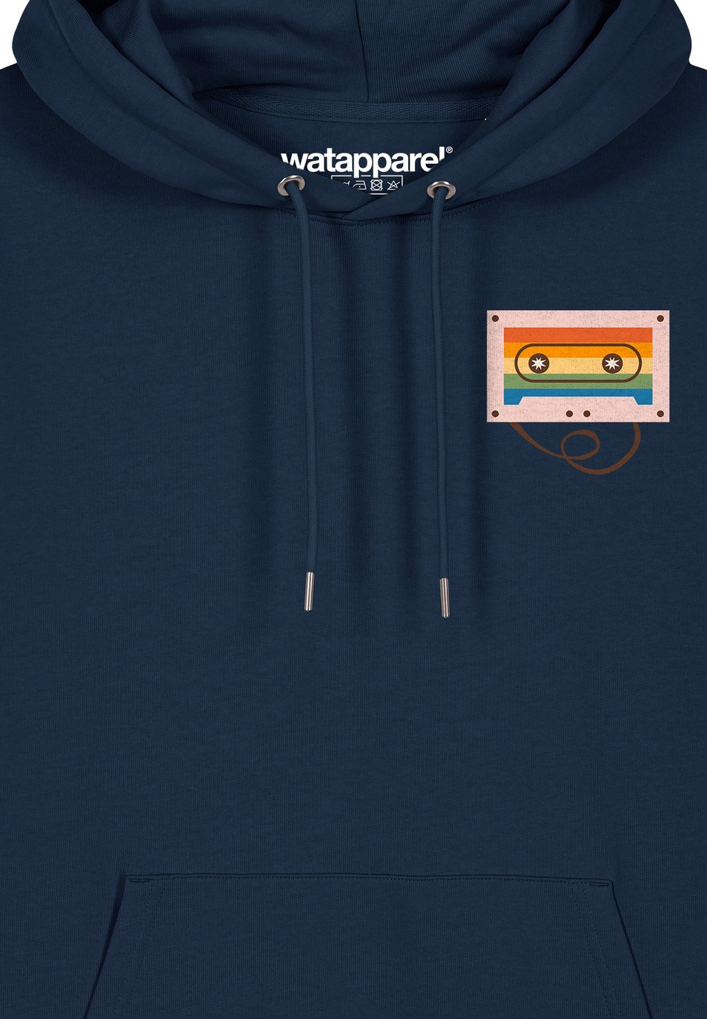 

Толстовка с капюшоном RAINBOW CASSETTE watapparel, темно-синий