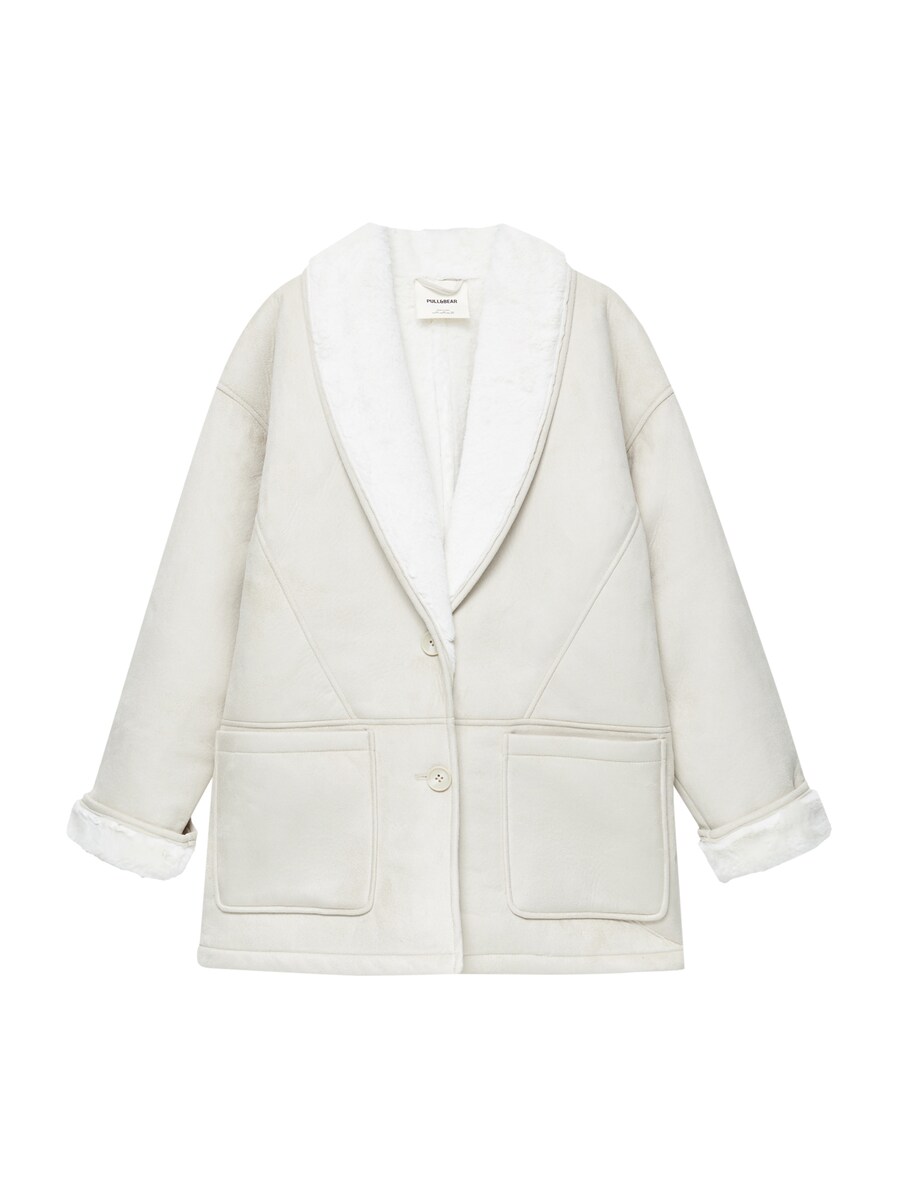 

Зимнее пальто Pull&Bear, экрю