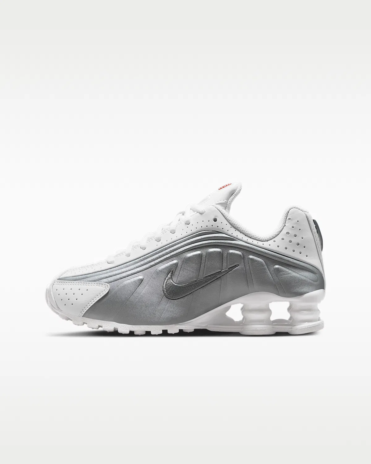 Детские кроссовки Nike Shox R4, White/White/Bright Crimson/Metallic Silver