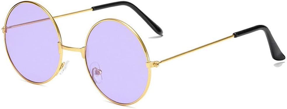 

1 шт. Круглые/сердечко солнцезащитные очки для женщин и мужчин с защитой от УФ-излучения UV400, металлические солнцезащитные очки для женщин и мужчин DSVIGF, A -Purple