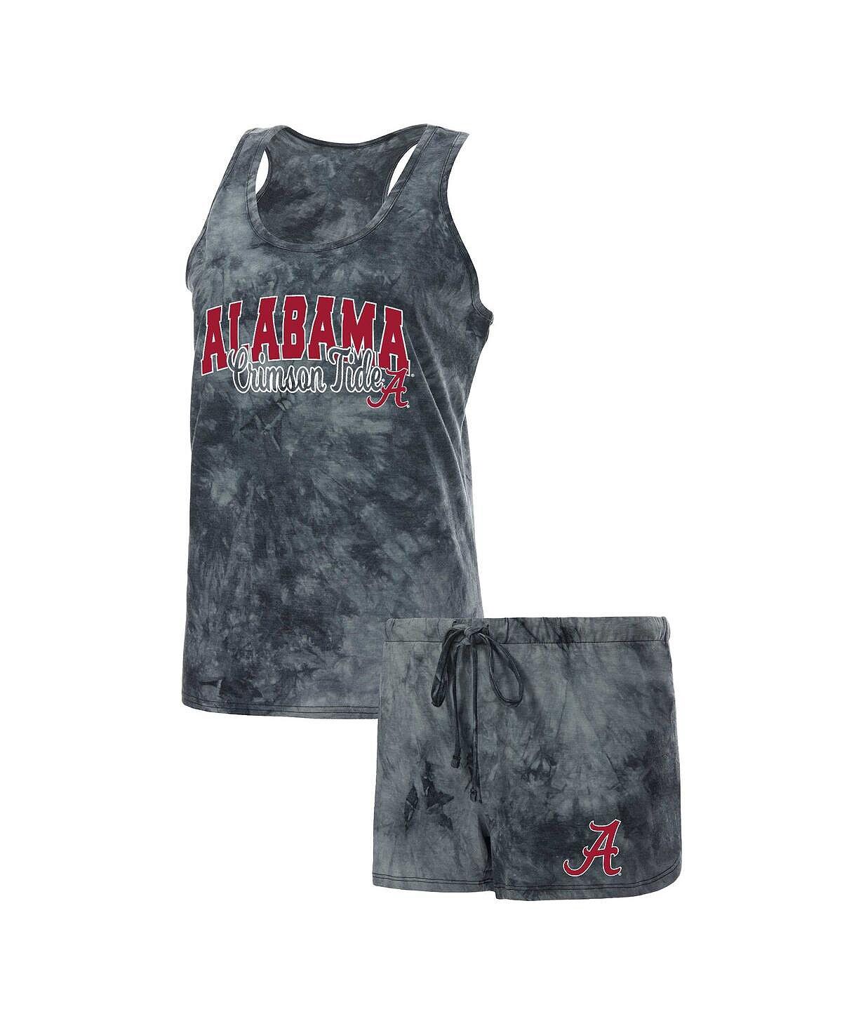 

Женский темно-серый комплект для сна с майкой и шортами Alabama Crimson Tide Billboard Tie-Dye Concepts Sport