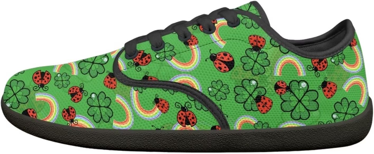

Кроссовки Binienty Barefoot для женщин и мужчин, унисекс, без шнурков, для тенниса, ходьбы, походов и кемпинга, St. Patrick's Day Ladybug