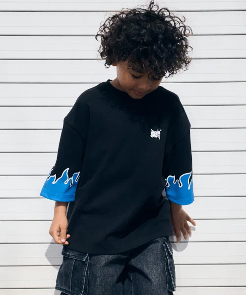 Детская футболка BROWNBREATH KIDS KIDS FIRE 3/4 SLEEVE TEE - BLACK