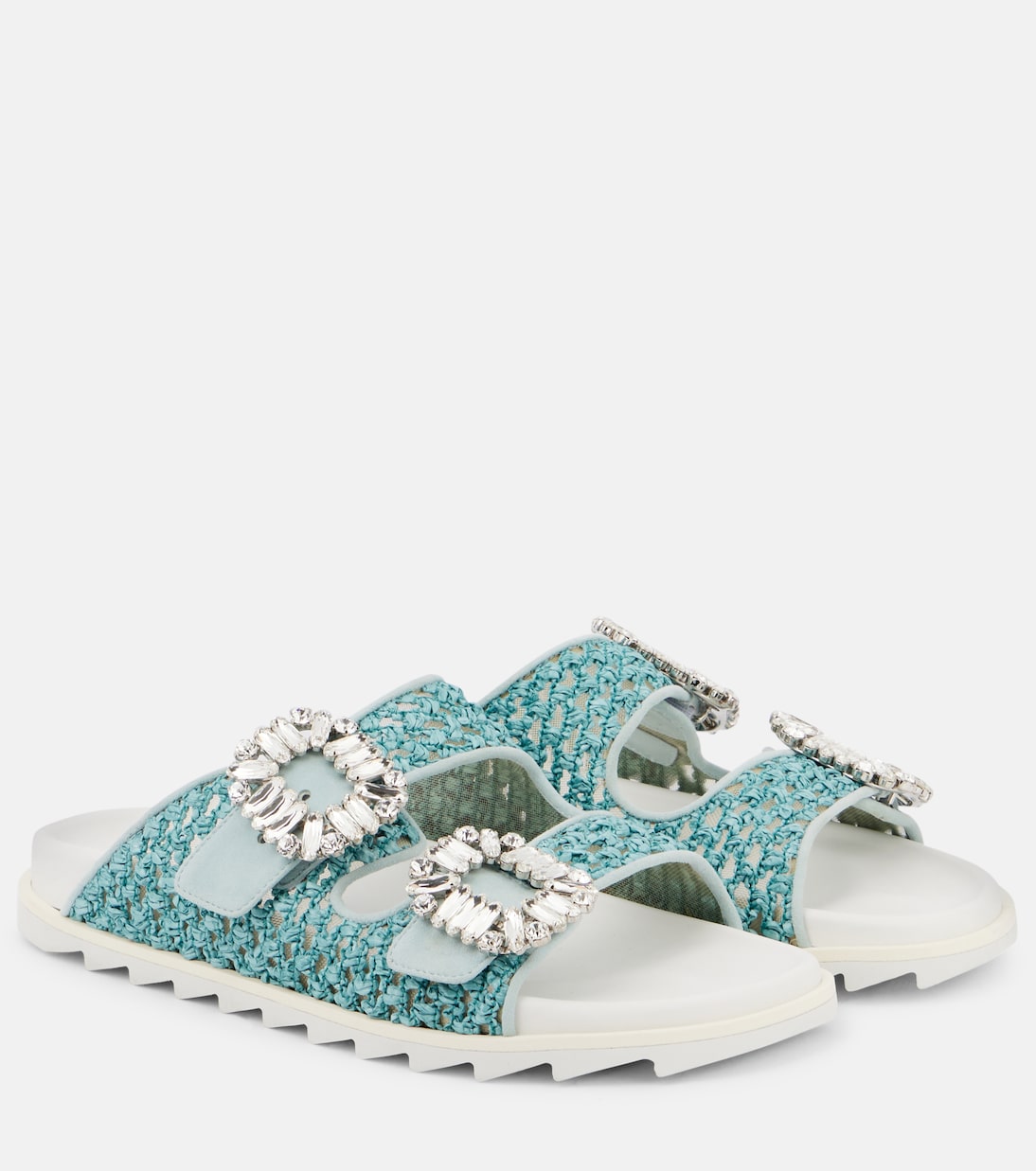 Сандалии Slidy Viv', украшенные кристаллами Roger Vivier, Mysotys+Cloud+Carne