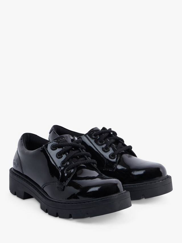 Детские кожаные дерби Kori на шнуровке Kickers, Black — фото 3