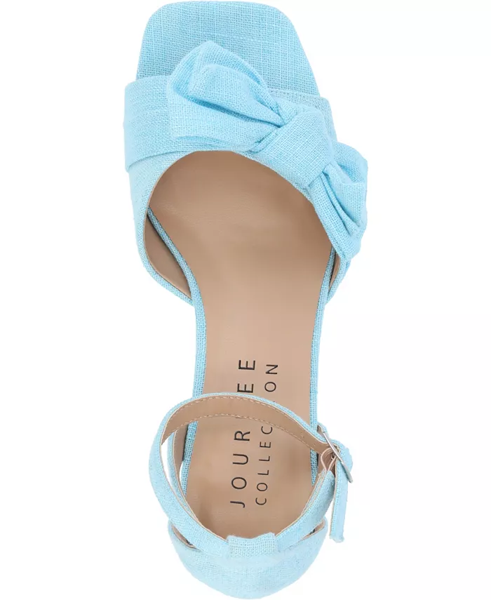 Женские босоножки Zevi Block Heel на платформе Journee Collection, синий — фото 4