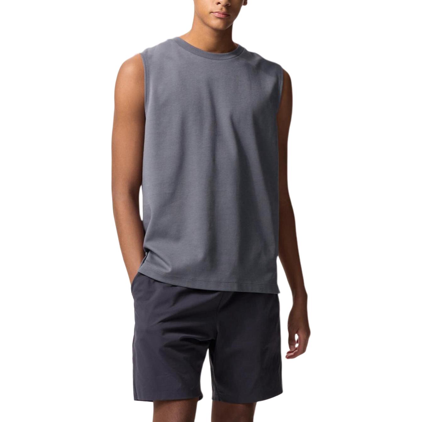 Футболка-майка AIRism Mesh Series Unisex Asphalt Gray UNIQLO, серый — фото 4