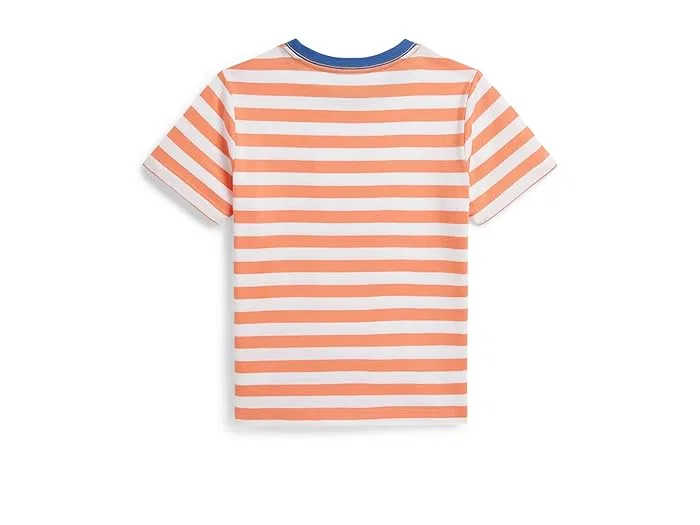 Футболка поло полосатая Polo Ralph Lauren Kids, Poppy/White — фото 2