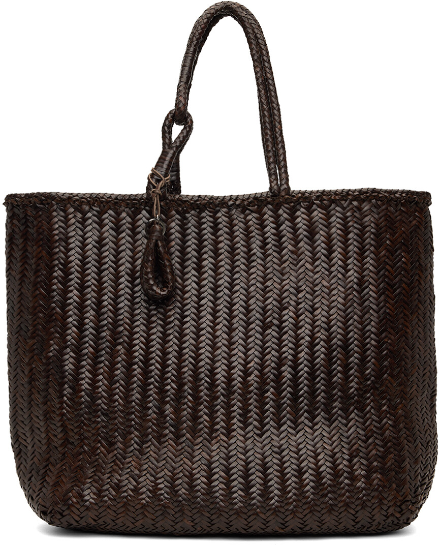 

Коричневая сумка-тоут XL Chevron LEMAIRE