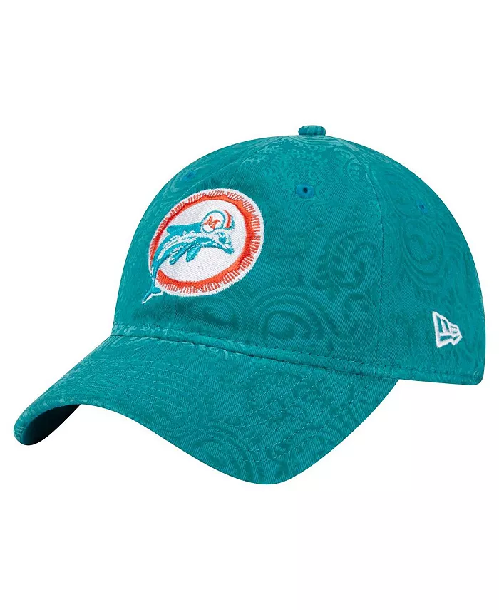 

Женская регулируемая кепка Aqua Miami Dolphins Throwback Flair 9TWENTY New Era