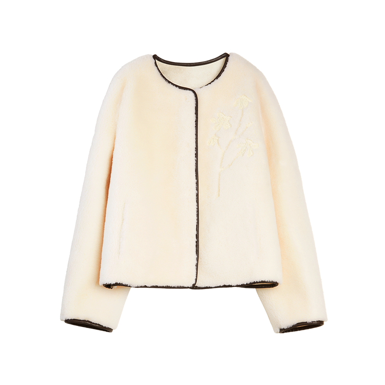 

ELLE Вельветовая куртка женская ecru без воротника утепленная