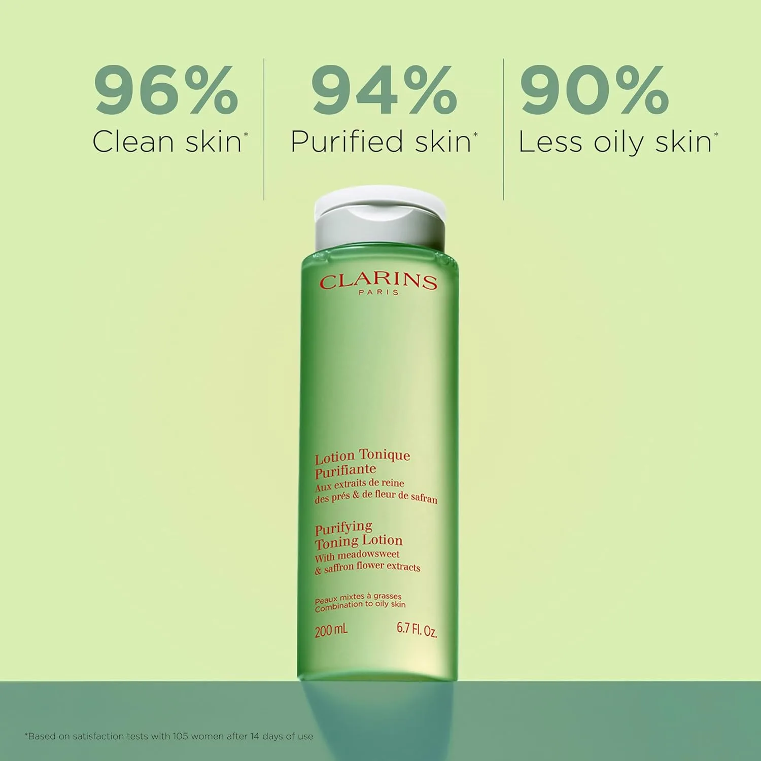 Лосьон Clarins — Purifying Toning Lotion для комбинированной и жирной кожи, очищает, увлажняет, матирует, 198 мл — фото 2