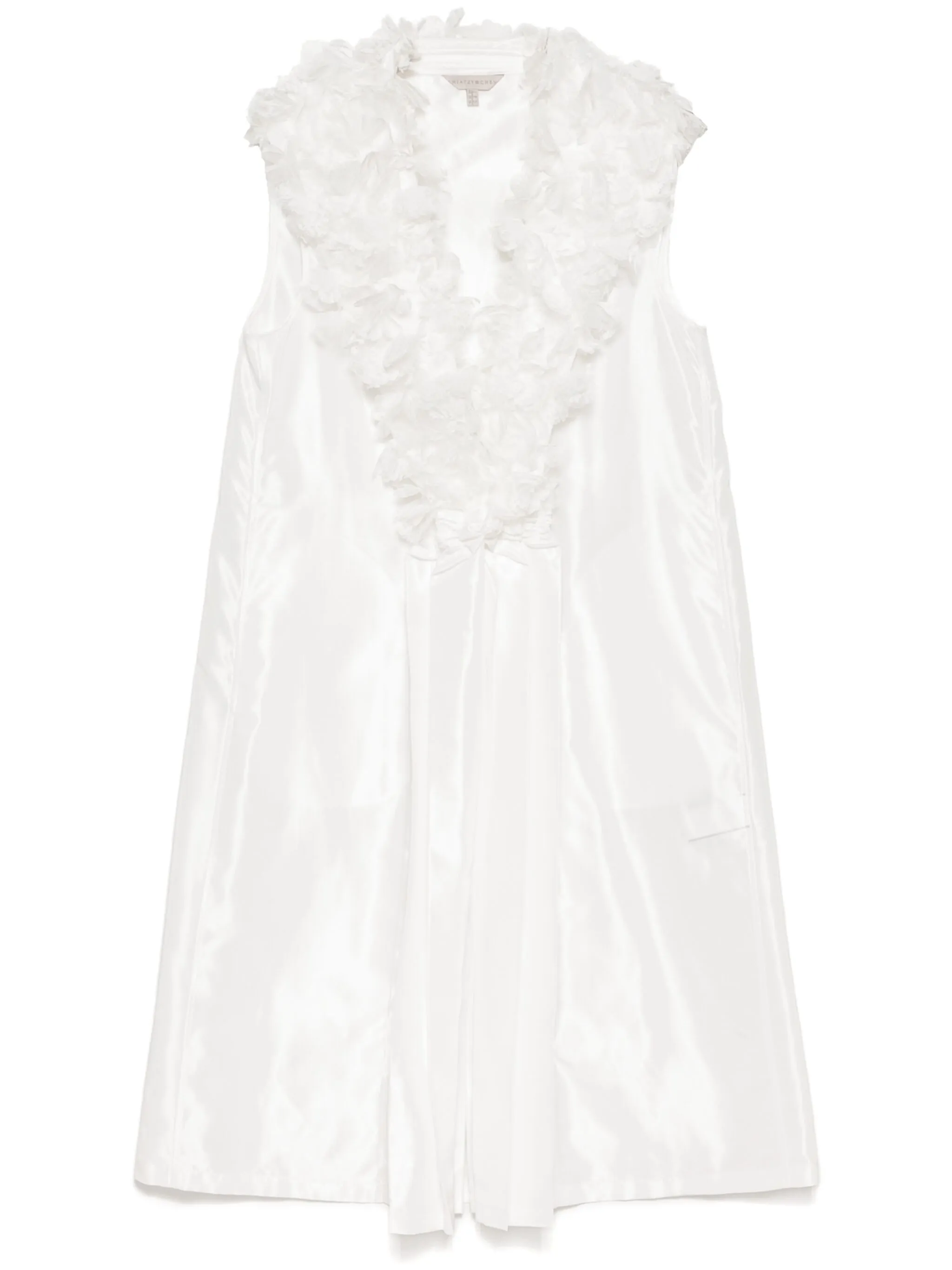 

Длинный топ из тюля с вышивкой Shiatzy Chen, белый