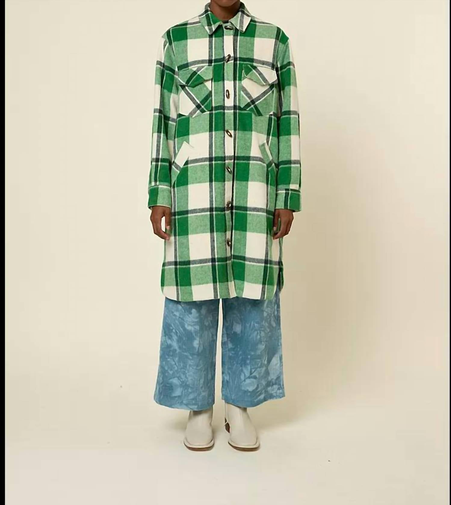 

Зеленое плетеное пальто FRNCH