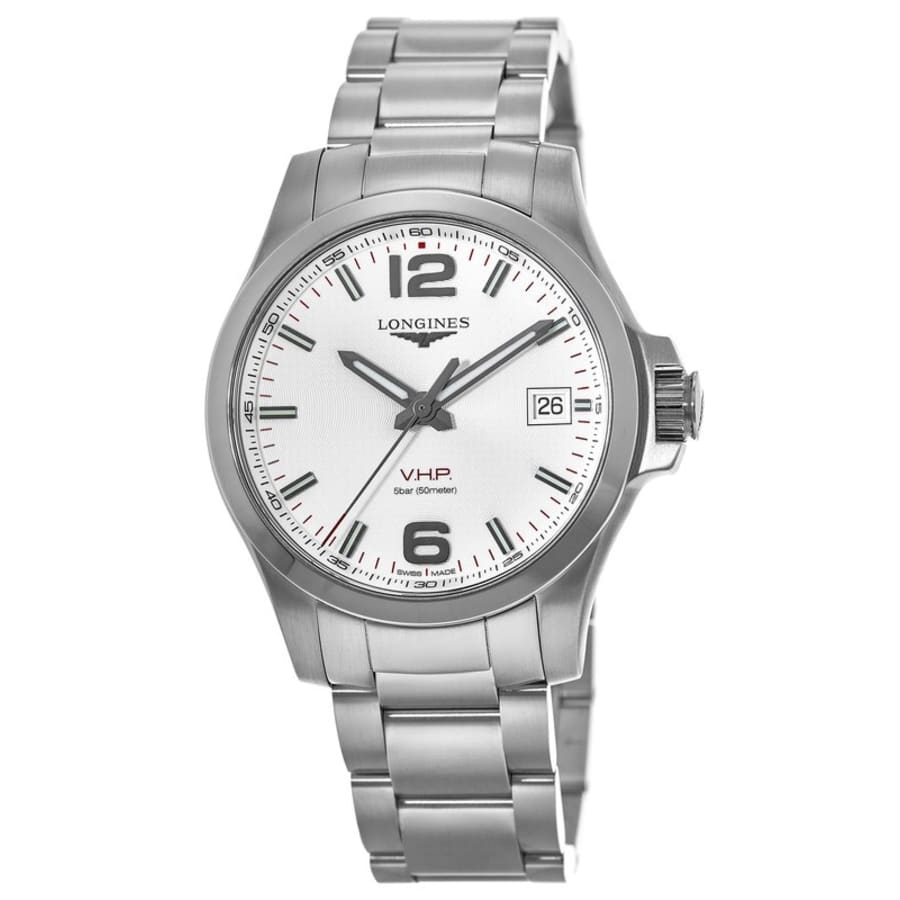

Мужские часы Longines Conquest VHP из нержавеющей стали с серебристым циферблатом L3.716.4.76.6, серебряный