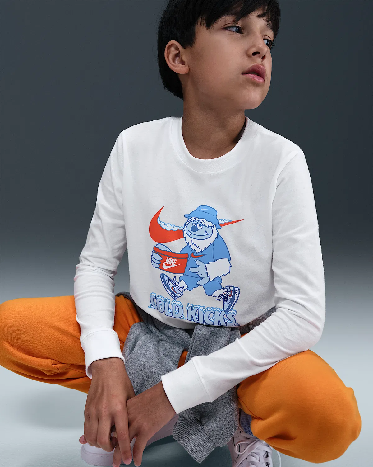 Детская футболка с длинным рукавом Nike Sportswear, White — фото 3